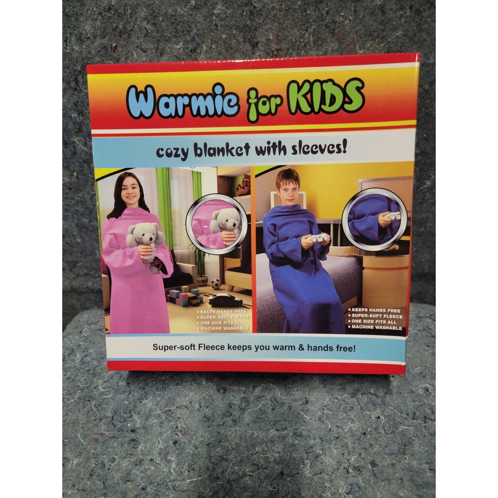 WARMIE for Kids Blanket with Sleeves BLUE Soft Fleece NEW‎ Boys GIFT